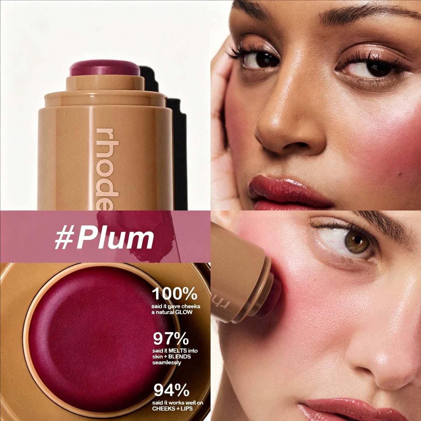 Rhodeskin Peptide Banana Eye Prep Depuffing Eye Patches Care Lip Gloss Blusher Hailey Bieber Skin Makeup Moisturizer Blush Girl