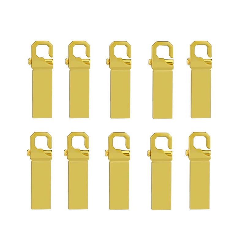 Metal USB 2.0 Flash Drive 10-Pack — Bulk Memory Sticks 4GB to 128GB