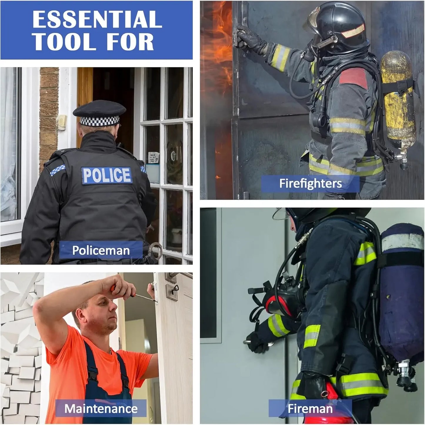 Firefighter Tools Kit: Spring Steel, 5-Pack, Multi-Functional Pry Tools