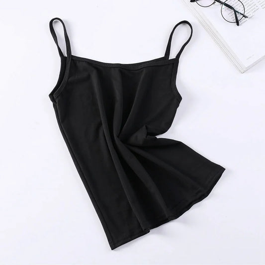 Women's Solid Color Spaghetti Strap Slim Camisole - Short Summer Vest Top - photo 4