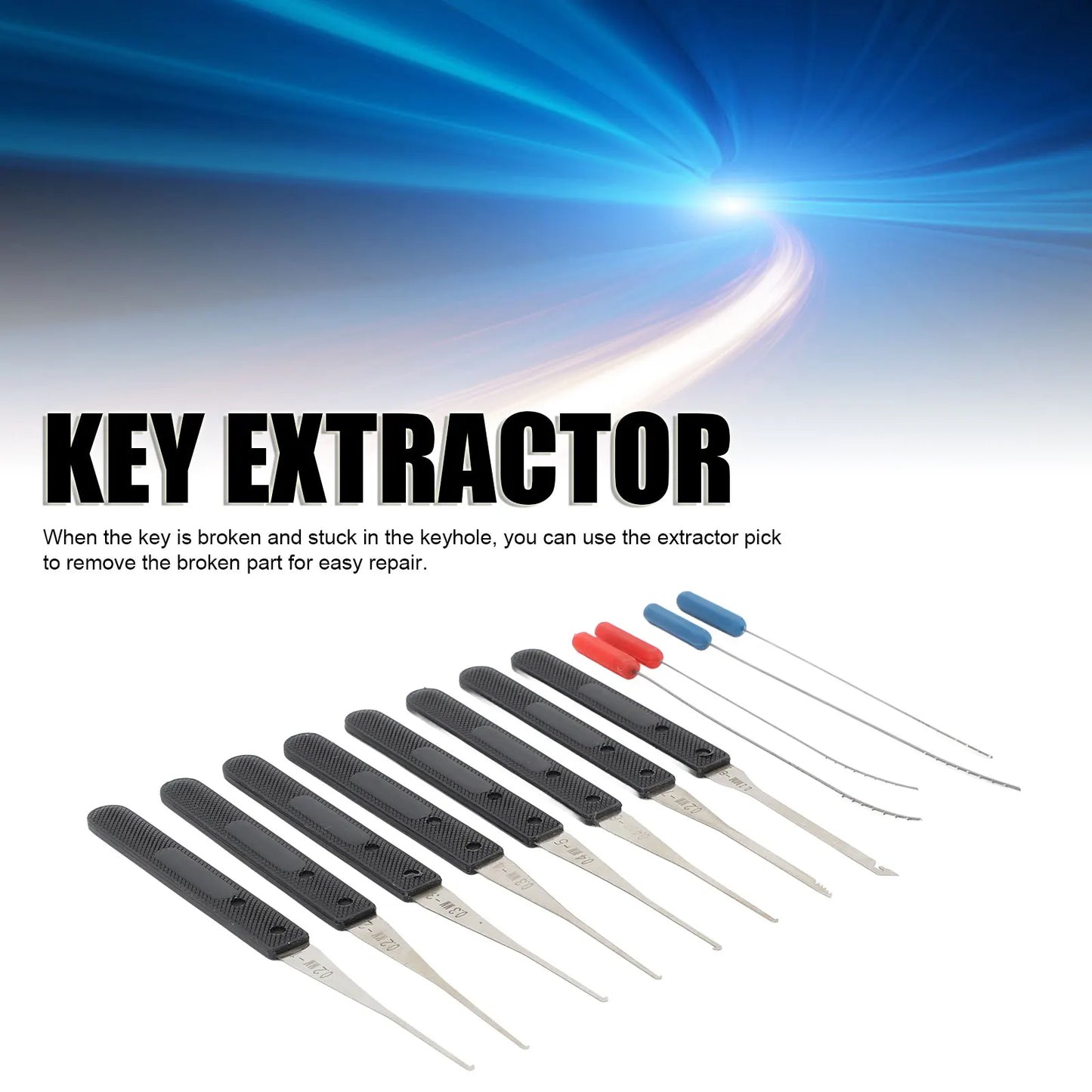 12PCS Lock Pick Set Locksmith Supplies Broken Key Auto Extractor Remove Hooks Stainless Steel DIY Hand Tools Hardware