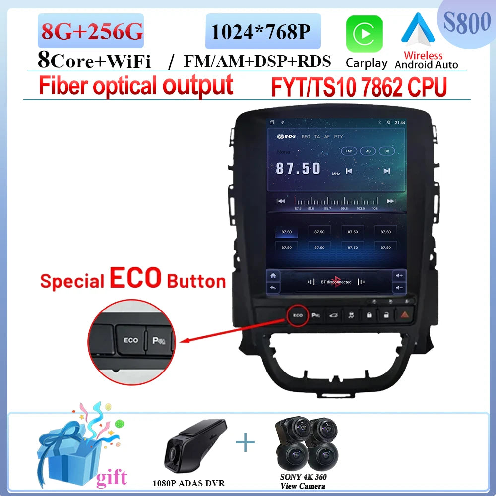 Car Radio For Opel Astra J 2009-2015 Android Auto GPS Navigation Head Unit Multimedia Video Player 5G WIFI Carplay No 2din DVD