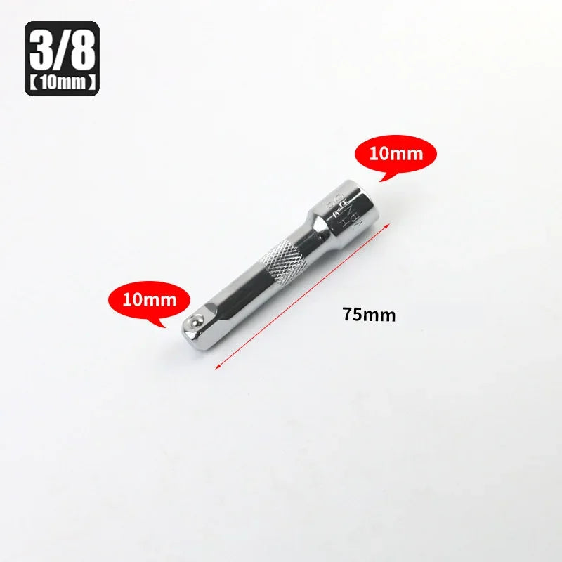 Socket Ratchet Wrench Extension Bar 1/4" 3/8" 1/2" 50/75/100/125/150/250mm Long Bar Steering Sleeve Connecting Rod Accessories