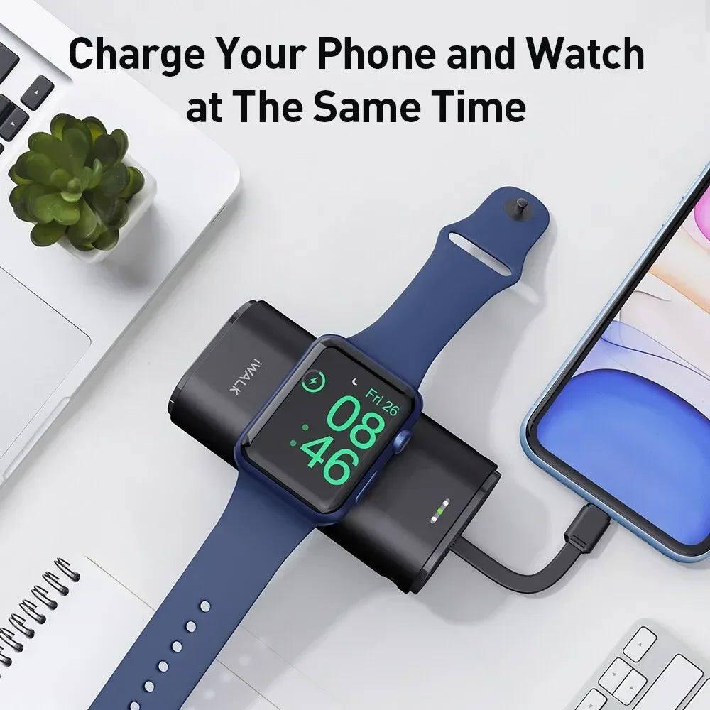 iWALK 9000mAh Magnetic Power Bank — Fast Wireless Charging with Built-in Cable