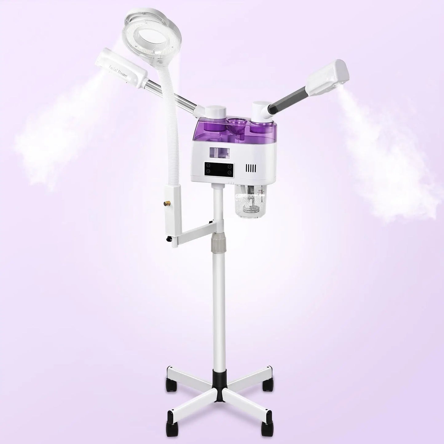 Three-in-One Facial Steamer, Hot and Cold Spray Machine, Adjustable Dual Nozzle Hydrator for Home Use, Portable Face Moisturizer