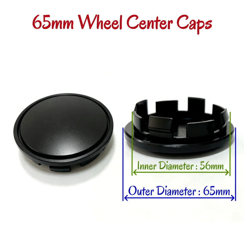 4pcs/Set No Logo 48mm 50mm 56mm 60mm 65mm 68mm Rim Blank Base Black Silver Tire Hub Caps External Refit Car Styling Accessories