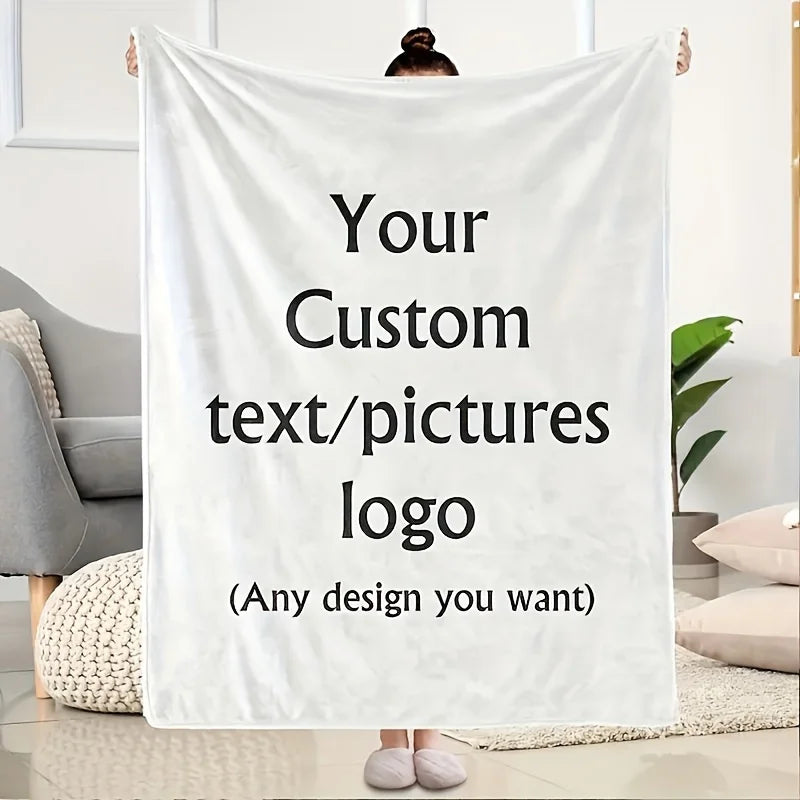 Custom Photo Flannel Blanket, Personalized Gift for Men and Women