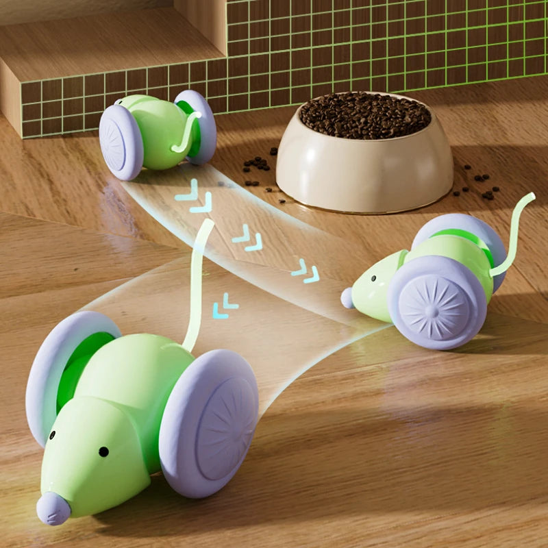 Automatic Mouse Car Cat Toy - Rechargeable, Obstacle Sensing – photo 3