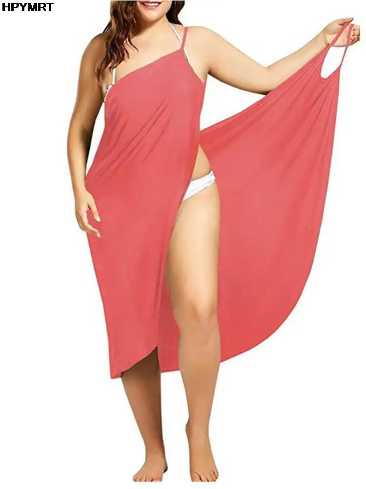 Women's Solid Color Halter Suspender Dress – Loose Sleeveless Beach Dress | S–5XL (7 Colors)