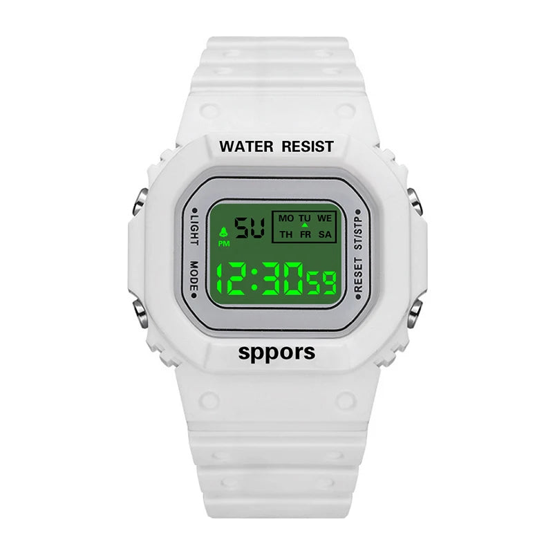 YIKAZE Sports Watch Boys Girls Student LED Electronic Watch Colorful Men Women Square Digital Watches Waterproof Rubber Clock