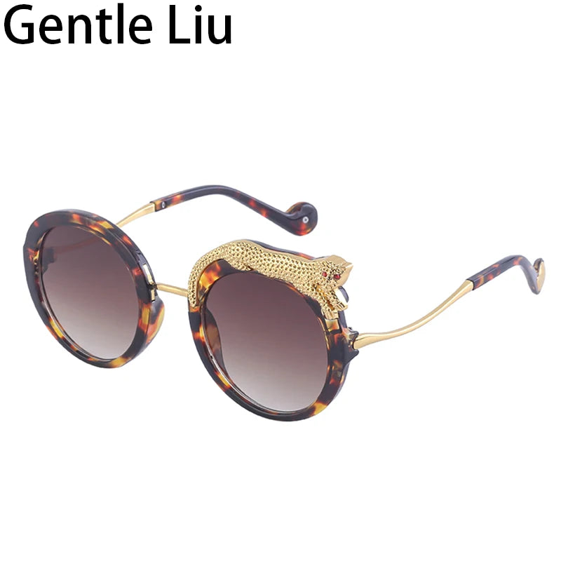 Round Steampunk Sunglasses for Women — Retro Metal Frame