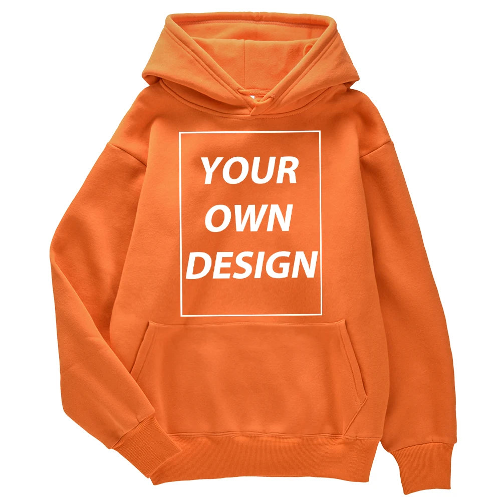 Custom Print Pullover Hoodie, Personalized Sweatshirt