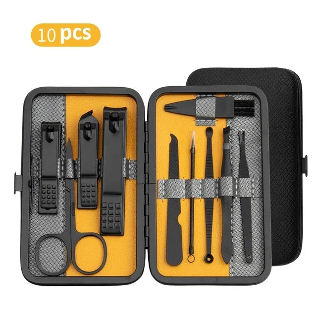 Manicure Set 10/15/25 PCs Full Function Kit Professional Stainless Steel Pedicure Sets Nail Clipper With Portable Case Idea Gift