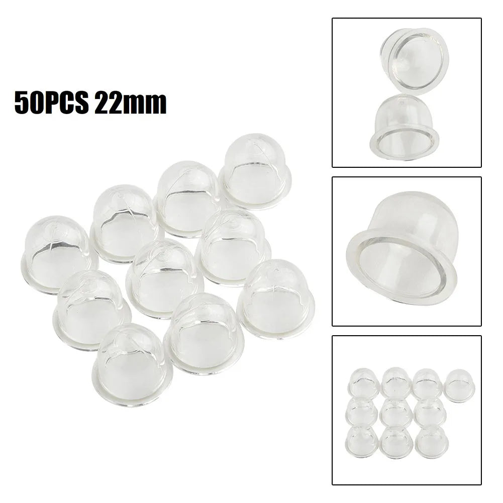 50Pcs Fuel Pump Carburetor Primer Bulb For Chainsaws Blower Trimmer Brushcutter 22mm Large Oil Cups Garden Power Tool Parts
