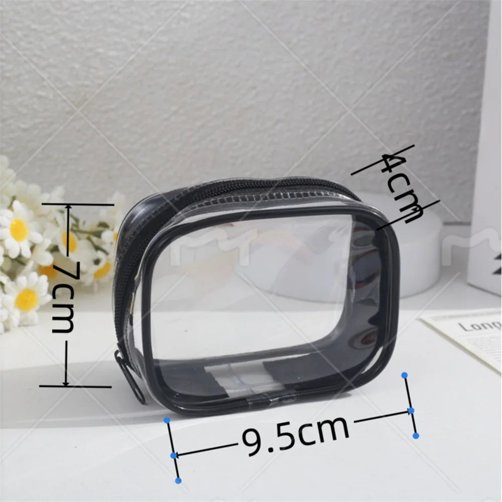 Storage Bag Small Square/Round Clear Lightweight Multipurpose Compact Case Dustproof Charger Protector Pouch Zipper Gift Bags