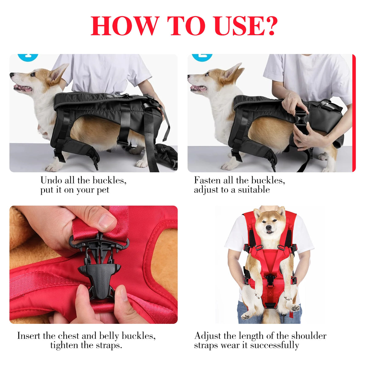 Adjustable Dog Chest Carrier - Front Backpack for Small Dogs – photo 5