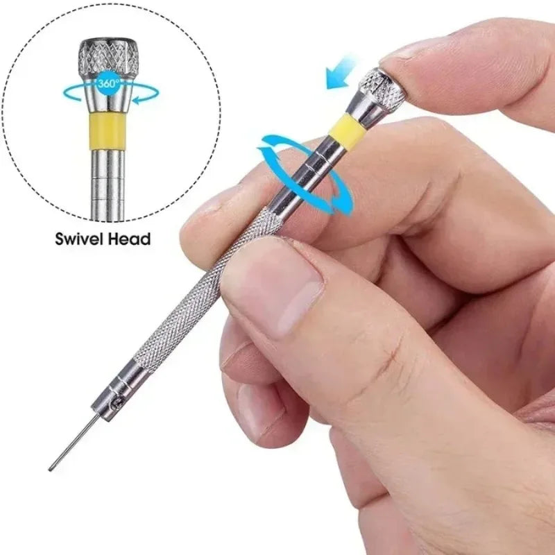 0.8-1.6mm Steel Screwdriver Watch Repairing Tool Portable Band Removal Mini Link Pins Included Watchmaker Equipment