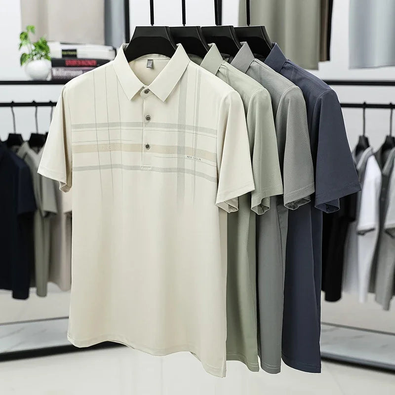 Men's Plaid Polo Shirt - Breathable Short Sleeve, Business Casual