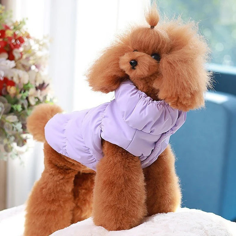 Dog Cotton Jacket with Straps - Warm Two-Leg Coat for Medium Dogs - photo 3