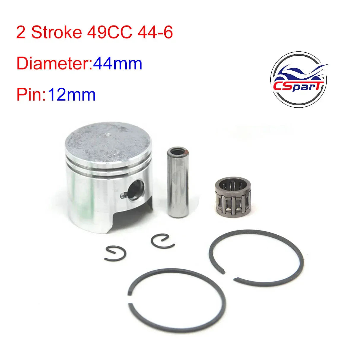Racing 40-5 40-6 44-5 44-6 40mm 44mm 10mm 12mm Piston Kit 43CC 47CC 49CC Brush Cutter Trimmer Mini Moto ATV Dirt Pit Bike Part