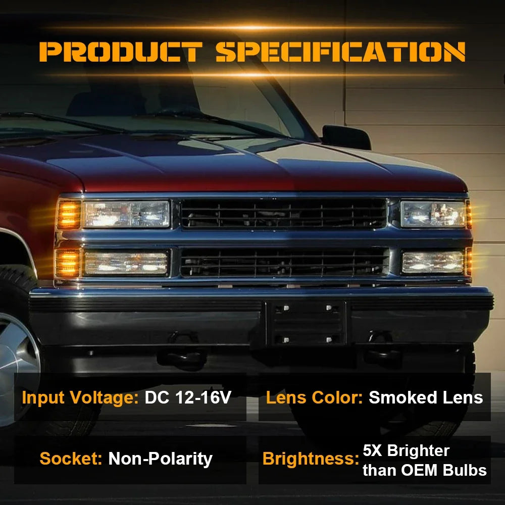 LED Corner Marker & Turn Signal Lights — Chevrolet C/K 1500/2500/3500 & C10 Silverado (1994–1998)