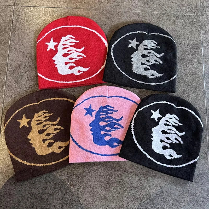 Printed Knit Beanie, Unisex Winter Hat