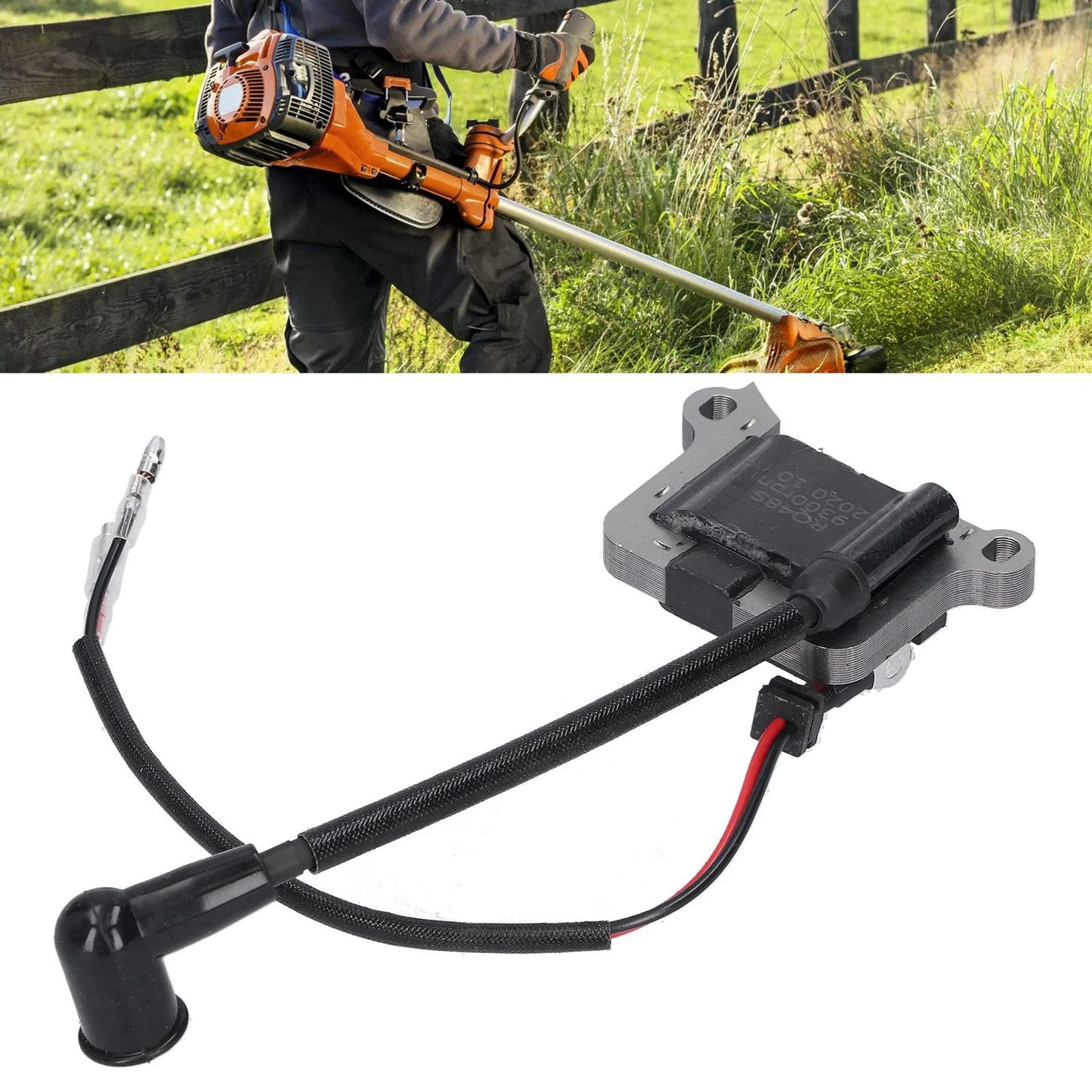 Ignition Coil 1E48F Ignition Coil Ignition Coil Fit for 63cc Brush Cutter Grass Trimmer 48 Engine 48F Grass Cutter Mower 1E48F