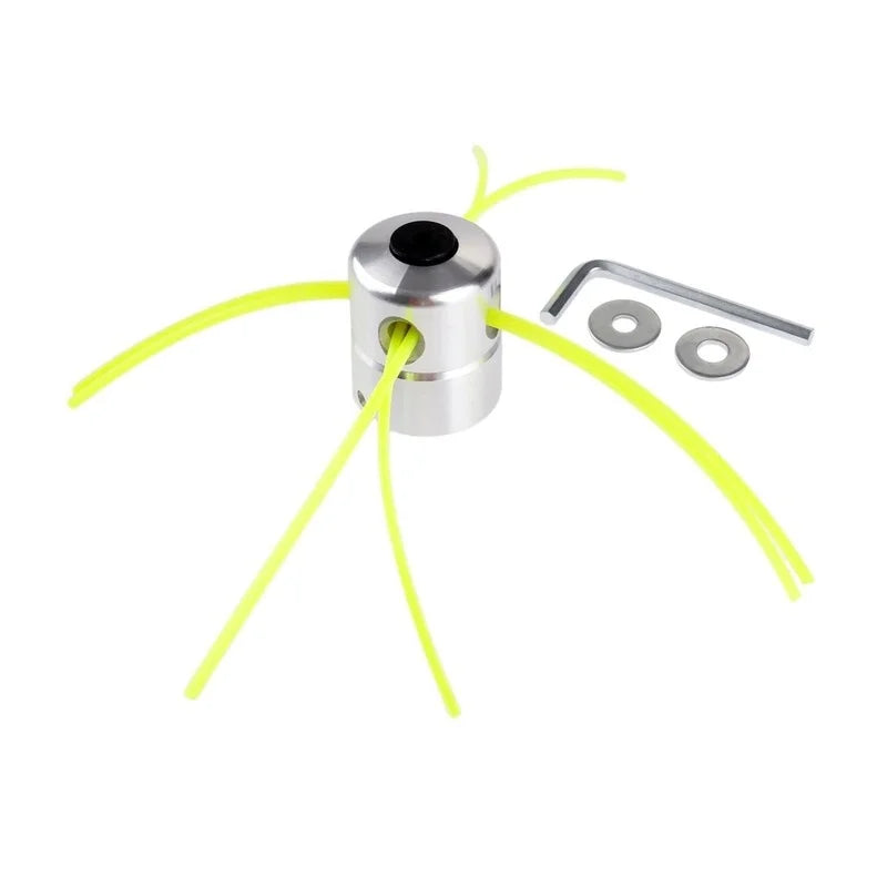 Universal Aluminum Trimmer Head with Four Trimmer Lines for Brush Cutter Grass Trimmer Head Replacement Tool Part