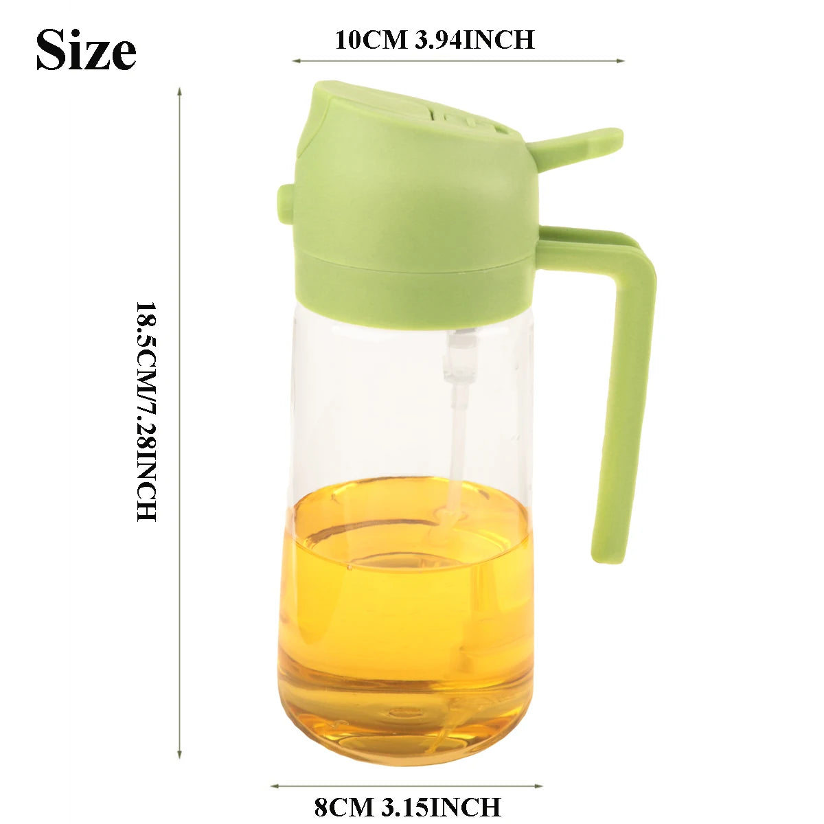 2-in-1 Oil Dispenser & Sprayer Bottle - 470ml Cooking Oil Mister - photo 3
