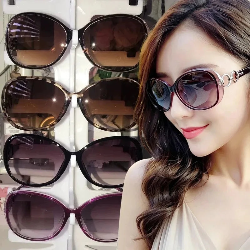 Y2K Oval Sunglasses for Women — Large Gradient Lens, UV