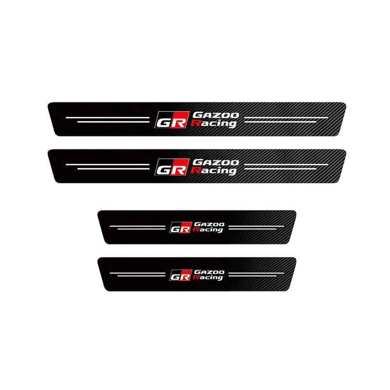 1/4/5Pcs Car Door Sill Scuff Plate Decor Carbon Fiber Stickers For Toyota Corolla Scion Yaris CHR Auris Rav4 Tacoma Hilux Verso
