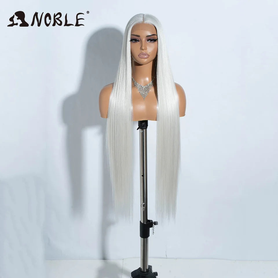 Noble Synthetic Lace Front Wig Cosplay 38 Inch 13X4X1 Straight Lace Front Wigs For Women Blonde Wigs High Density Lace Wig