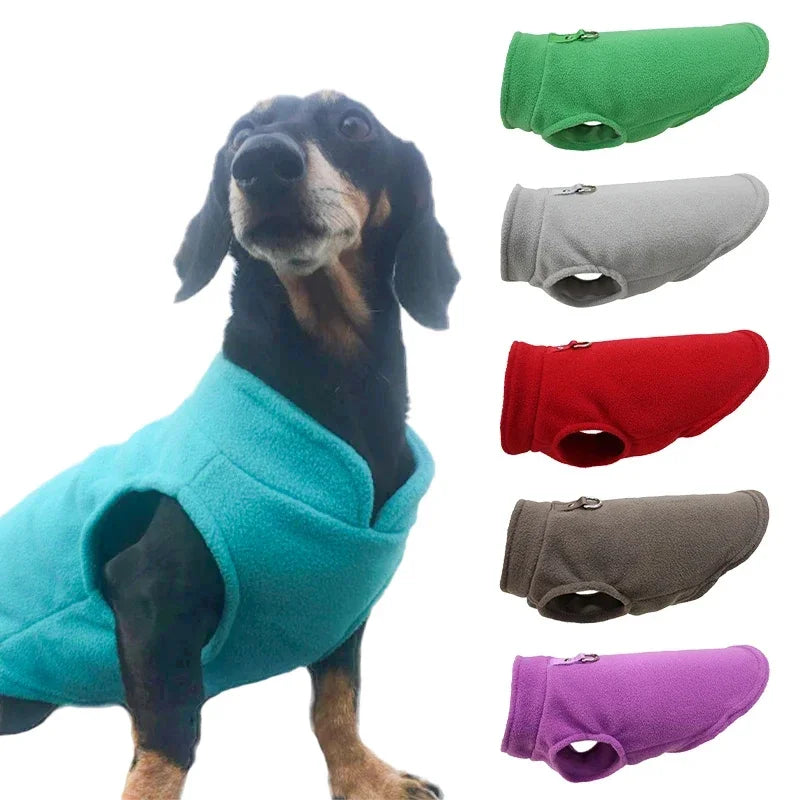 Fleece Dog Vest Jacket with D-Ring - Warm Coat for Small Dogs