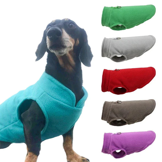 Fleece Dog Vest Jacket with D-Ring - Warm Coat for Small Dogs