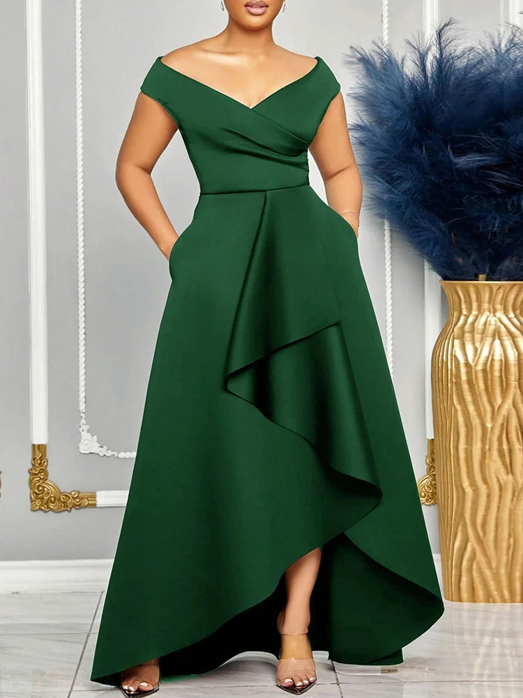 Off-Shoulder Evening Maxi Dress – Wedding & Bridesmaid