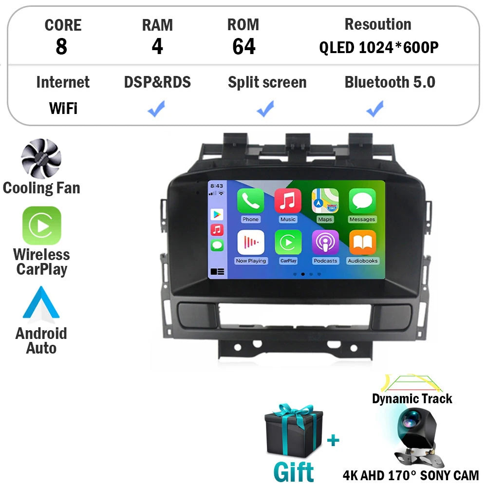Car Stereo with Apple CarPlay & Android Auto, Compatible with Buick Excelle GT XT & Opel Astra J