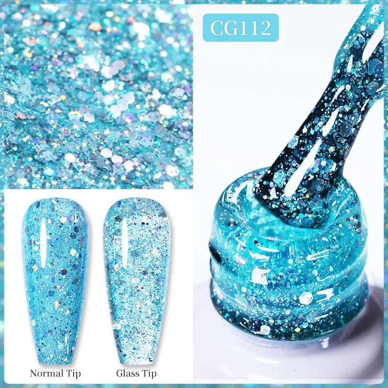 BORN PRETTY Christmas Green Glitter Gel Nail Polish 10ml Sparking Red Glitter White Gold Silver Santa Winter Snowflake Soak Off