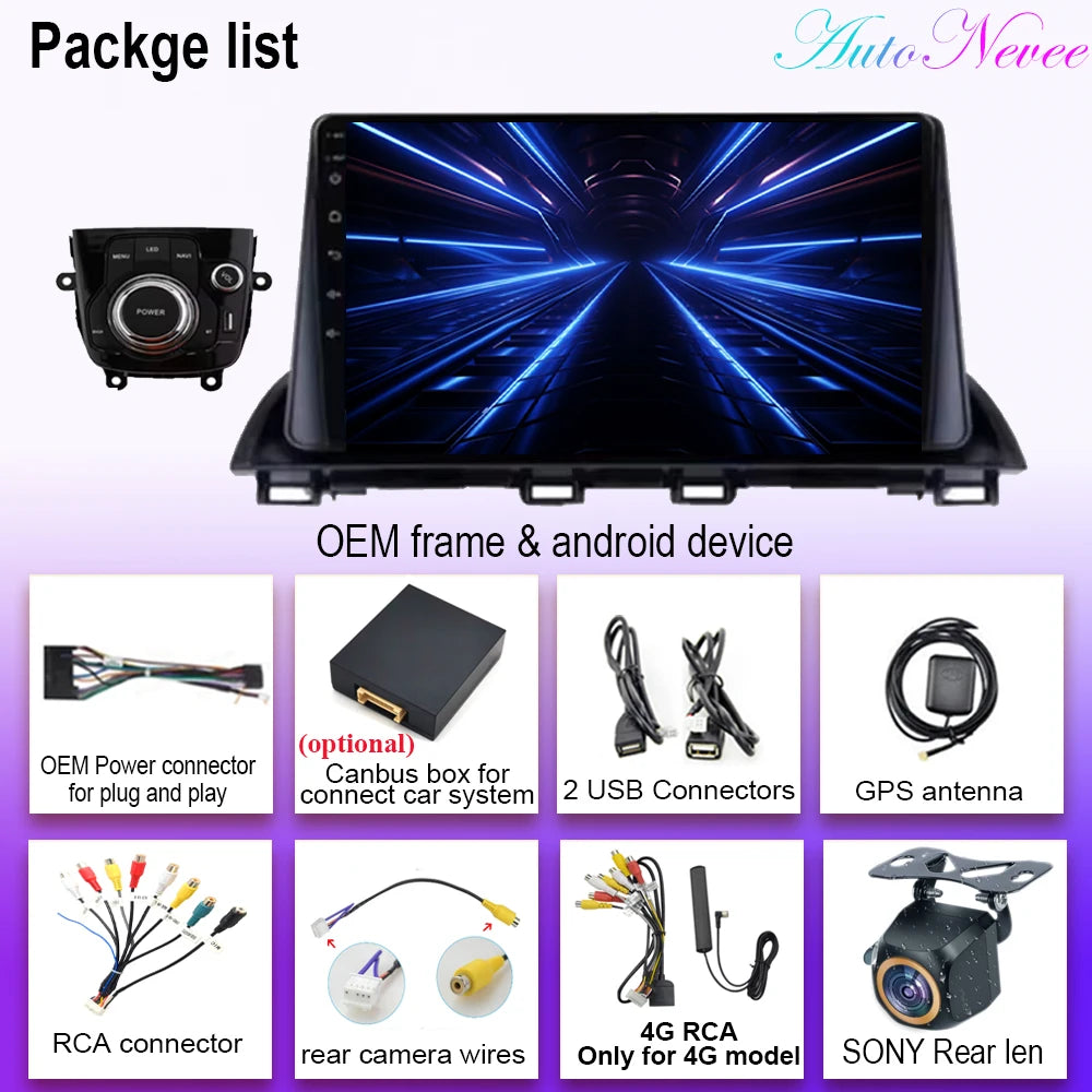 Android Car Stereo for Mazda 3 Axela (2014–2019) — CarPlay, Android Auto, GPS Navigation, Multimedia