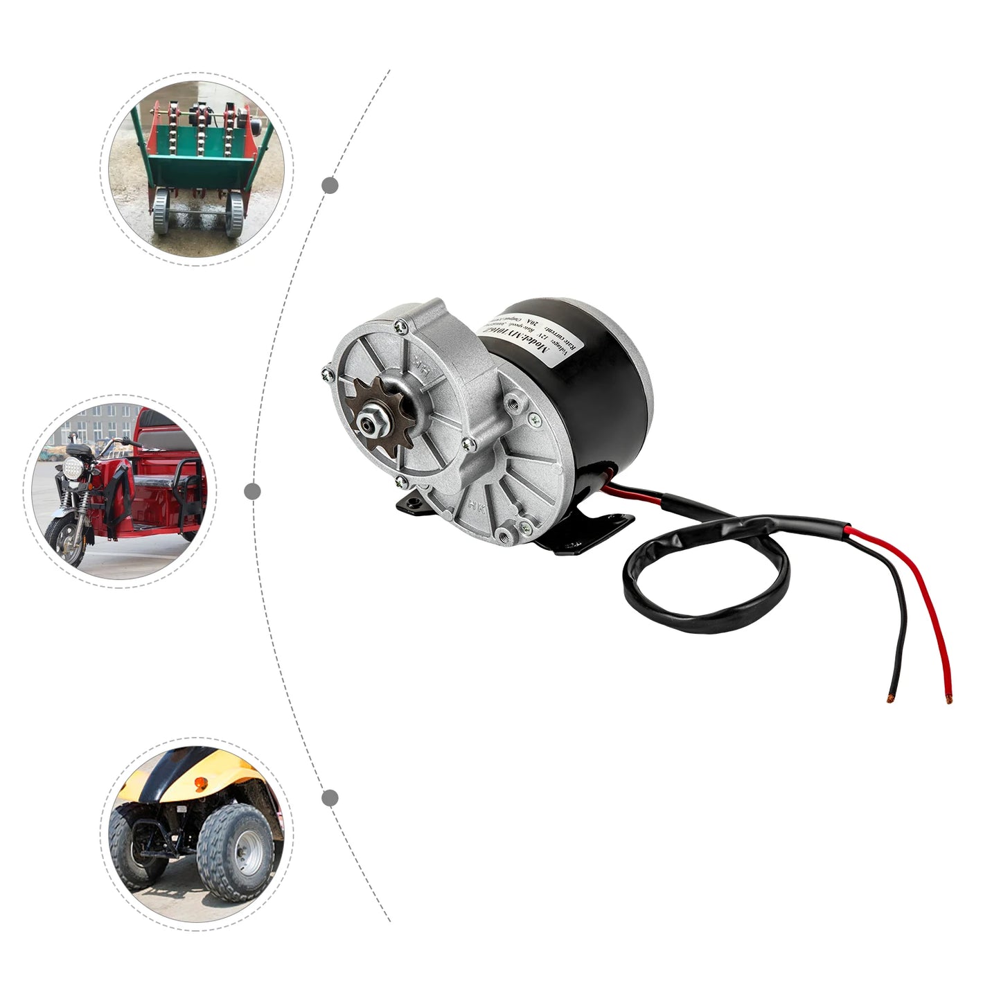 12V Gear Reduction Electric Motor, 250W High-Efficiency Electric Bicycle Brushed DC Motor Reductor,For Motorized Bicycles, Bikes