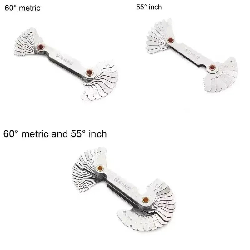 55/60 Degree Metric Inch Thread Plug Gauge Gear Tooth Screw Pitch Gauges Measuring Center Metrisch Thread Measurement Tools