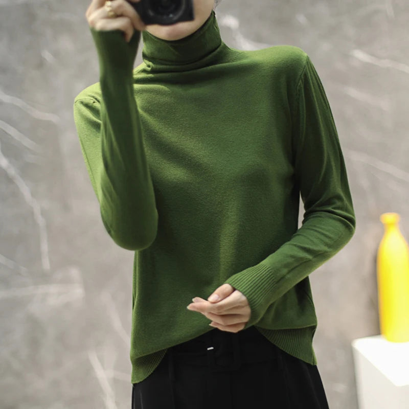 Women's Slim Fit Turtleneck Sweater - Long Sleeve Knit Pullover - photo 6