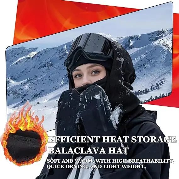 Knitted Hood Balaclava with Drawstring - Windproof Ski Mask - photo 5