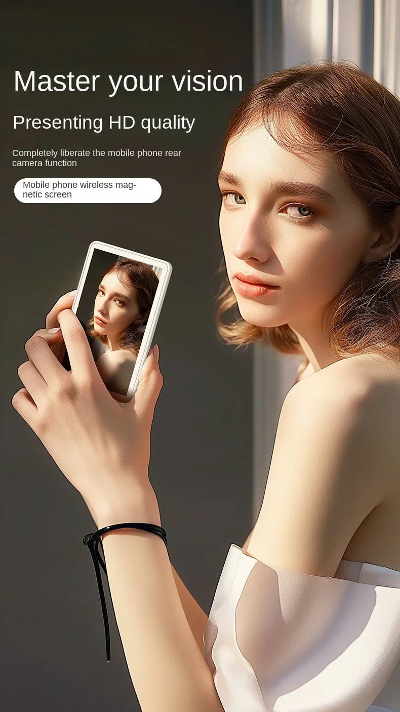 Wireless Monitor Rear Camera Screen Smartphone Selfie Magnetic Screen For Vlog Live Stream Video Recording Outdoor Selfie tool