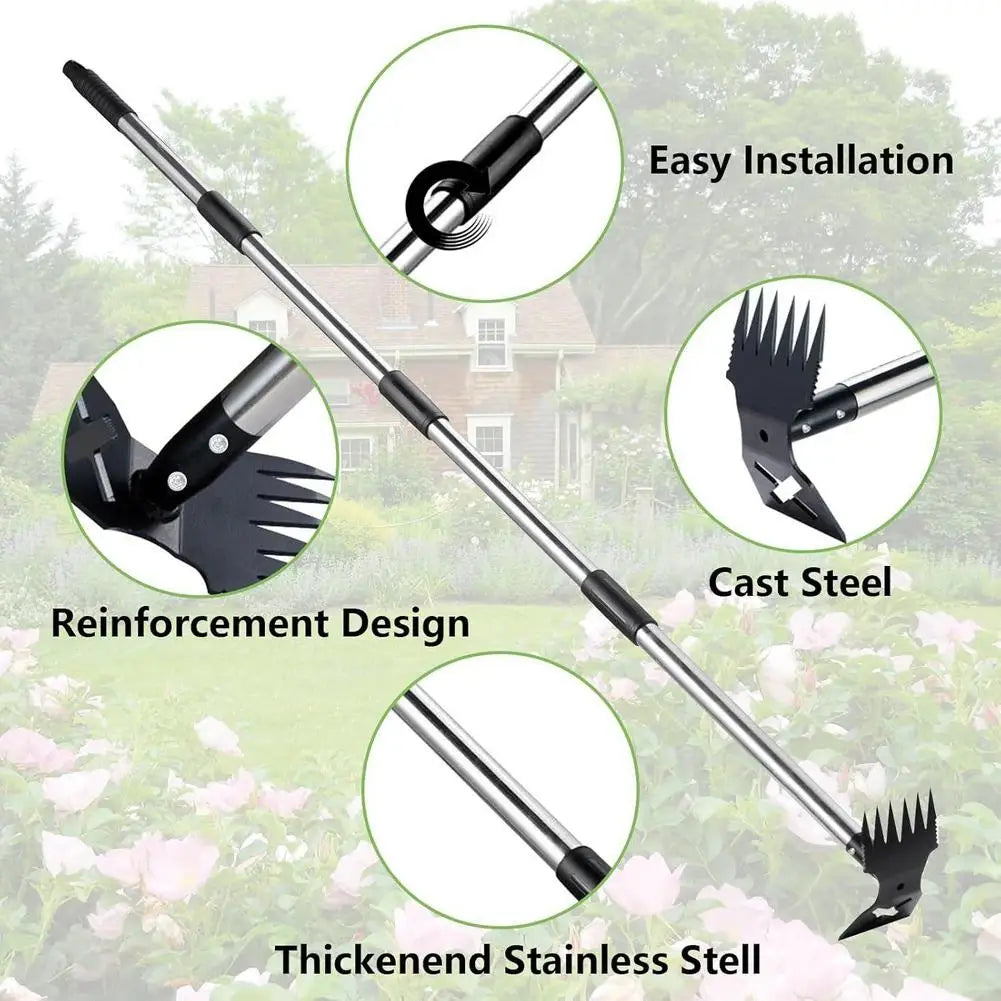Long-Handle Weed Puller – 2-in-1 Stand-Up Root Remover for No-Bend Lawn Weeding
