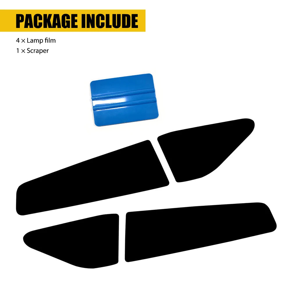 4x Tail Light Smoked Tint Vinyl Overlay – Pre-Cut, Compatible with Dodge Charger 2015–2022