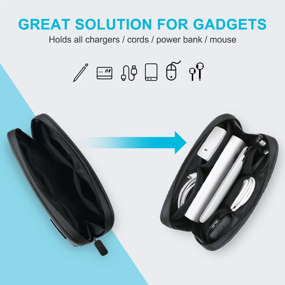 Travel Portable Cable Organizer Waterproof Storage Bag for Power Bank Digital Cable Case Earphone Earphone Holder Case