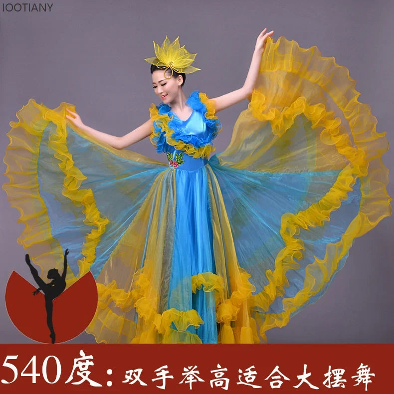 Women's flamenco opening dance big swing dress