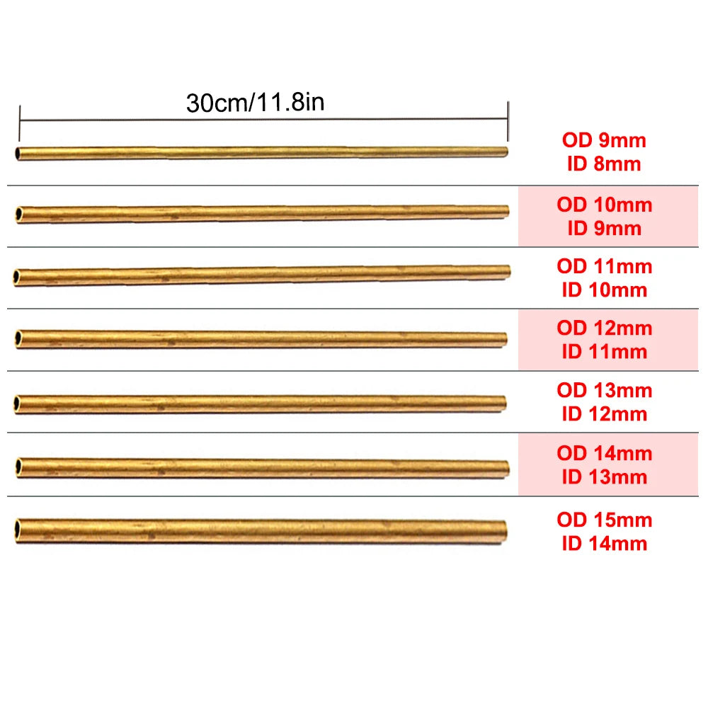 Brass Tubes Diameter 2/3/4/5/6/7/8/9/10/11/12/13/14/15mm Length 300mm 0.5mm Brass Rod Pipe Brass Tube Modelmaking Cutting Tool
