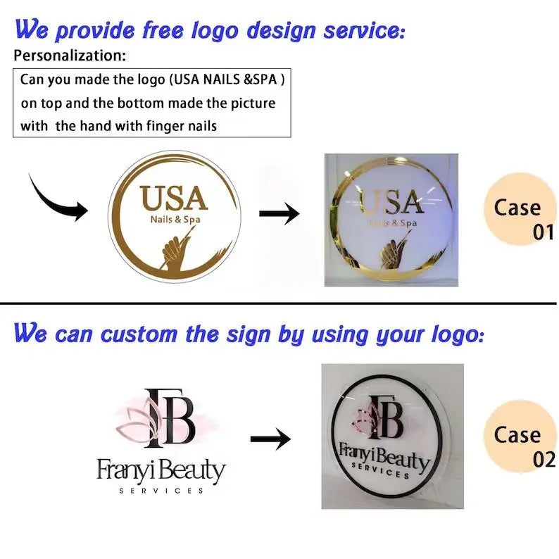 Custom UV-Printed LED Acrylic Sign — Salon & Office Signage