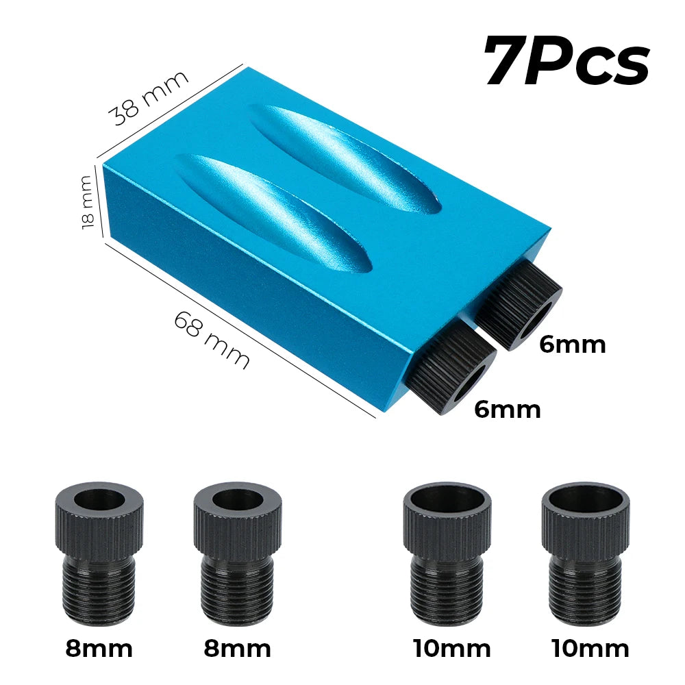 15 Pc Pocket Hole Jig Kit with Drill Bit, 15° Woodworking Guide